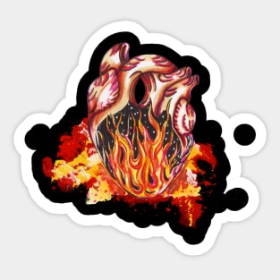 Fire Heart Sticker